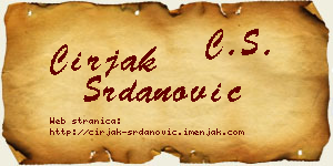 Ćirjak Srdanović vizit kartica